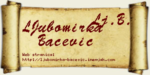 LJubomirka Bačević vizit kartica